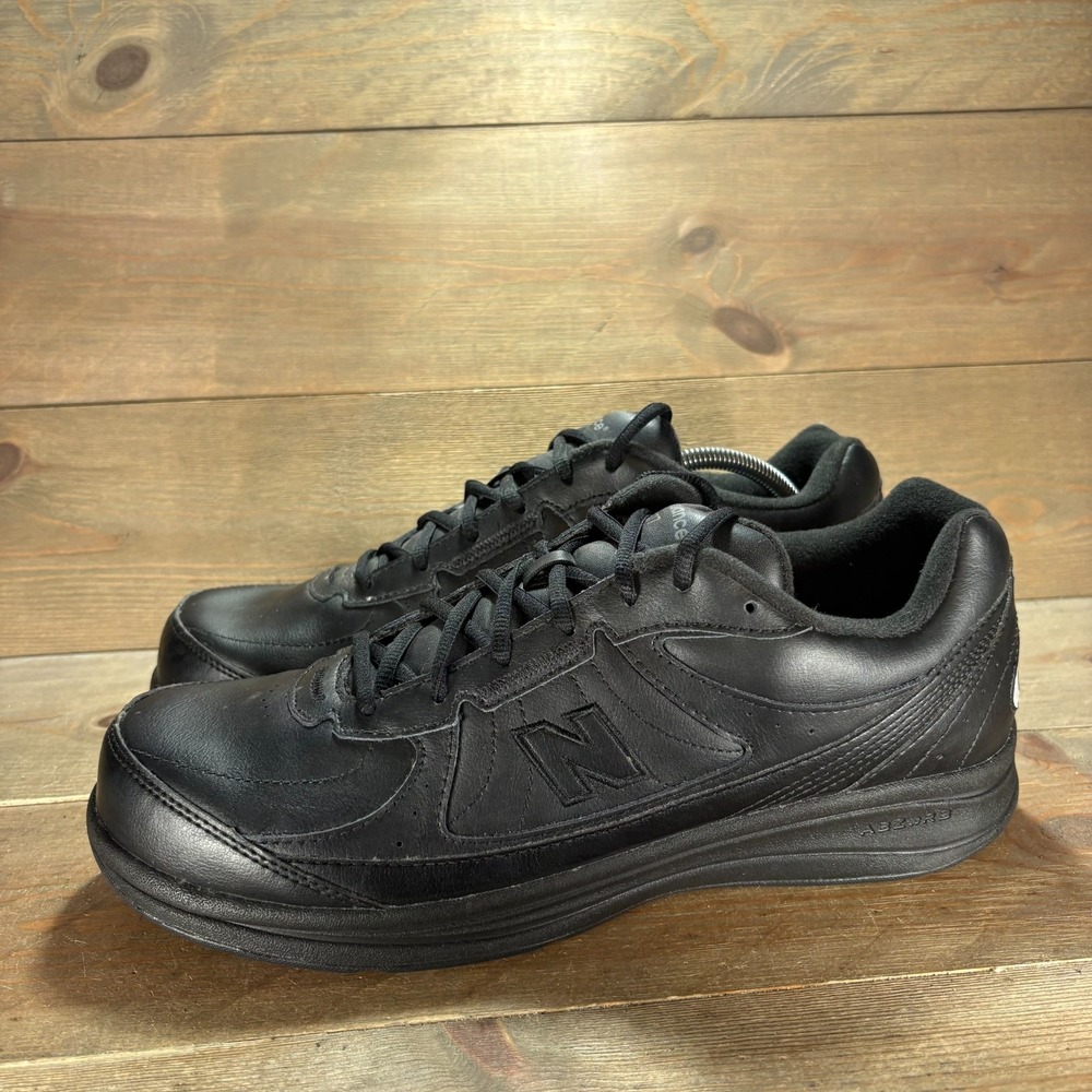New Balance 577 Mens size 12 wide EE shoes Black Leather Walking walking shoes